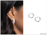 Pivoting Paint - White Hoop Earring