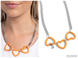 Heart Homage - Orange Necklace