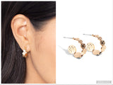 Textured Tease - Gold Hoop Earring