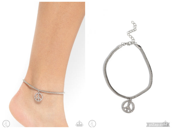 Pampered Peacemaker - White Anklet