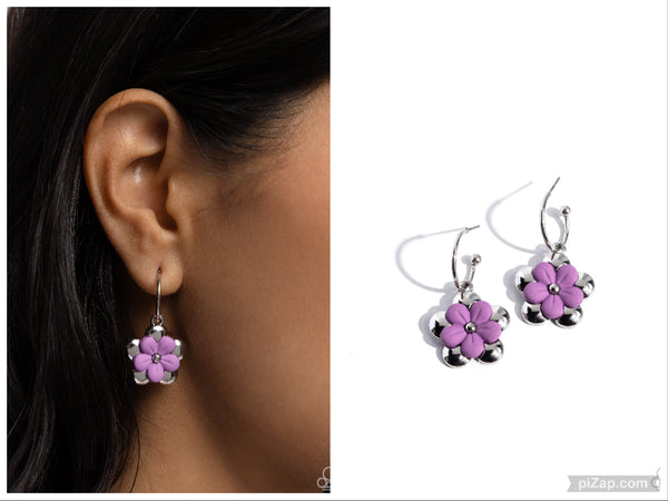 Horticultural Haute - Purple Hoop Earring