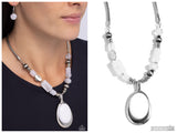Captivating Composition - White Necklace