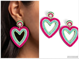 Headfirst Heart - Green Post Earring