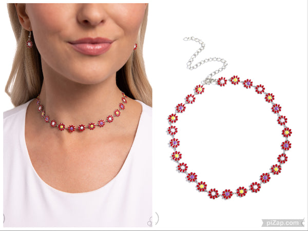 Floral Falsetto - Red Choker