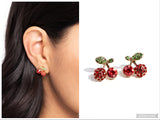 Cherry Candidate - Gold Post Earring