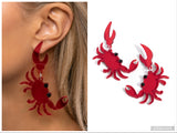 Crab Couture - Red Post Earring