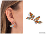 Tilted Takeoff - Orange Post Earring