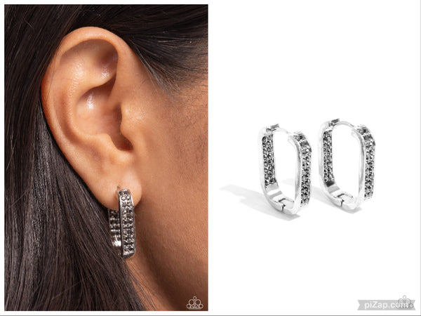Sinuous Silhouettes - Silver Hinge Hoop Earring