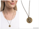 Seahorse Solo - Brass Necklace