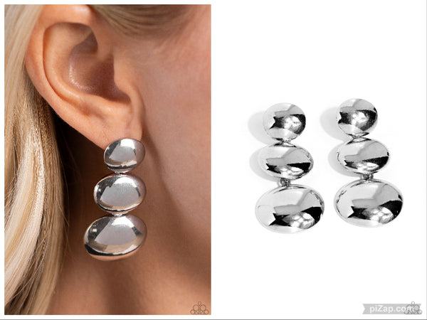 Futuristic Fantasy - Silver Post Earring