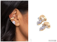 Twisting Teardrop - Gold Cuff Earring