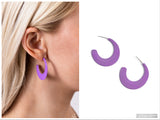 Fun-Loving Feature - Purple Hoop Earring