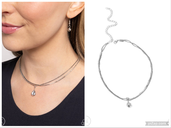 Teeming Teardrop - Silver Choker