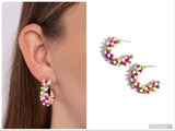 Balloon Backdrop - White Hoop Earring