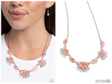 Fluttering Fan - Orange Necklace