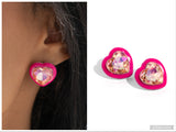 Heartfelt Haute - Pink Post Earring