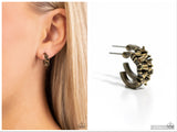 Rugged Rockstar - Brass Hoop Earring
