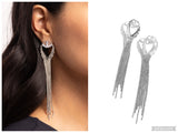 Elongated Effervescence - White Post Earring