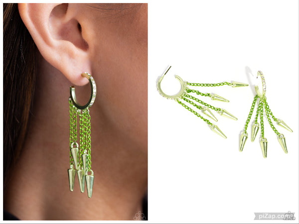 Piquant Punk - Green Hoop Earring