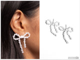 The BOW Must Go On - White Post Earring