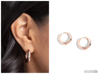 Streamlined Status - Rose Gold Hinge Hoop Earring