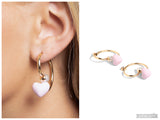 Romantic Representative - Pink Double-Sided Hoop Earring