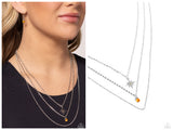Trendy Twinkle - Orange Necklace