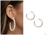 Rural Retrograde - White Hoop Earring