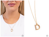Leave Your Initials - Gold - D Initial Necklace