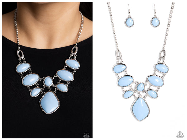 Dreamily Decked Out - Blue Necklace