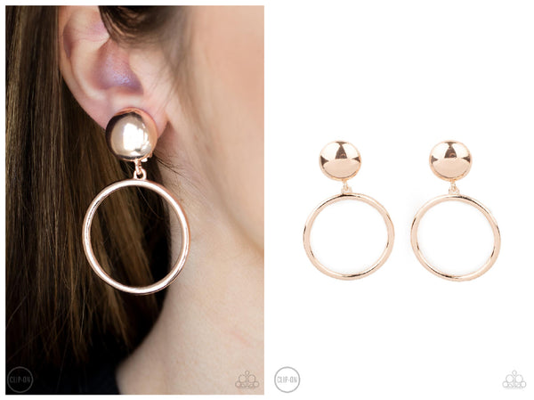 Classic Candescence - Rose Gold Clip-on Earring