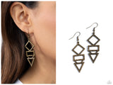 Glamorously Geometric - Brass Earring