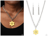 Dazzling Dahlia - Yellow Necklace