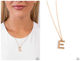 Leave Your Initials - Gold - E Initial Necklace
