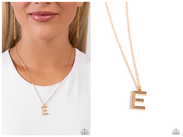Big Initial E Necklace in 18k Rose Gold Plating over 925 Sterling Silver |  JOYAMO - Personalized Jewelry