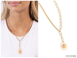 Hexagonal Hallmark - Brown Necklace
