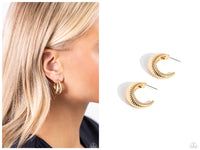 Textured Tenure - Gold Hoop Earring