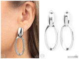 Pull OVAL! - Silver Clip-on Earring