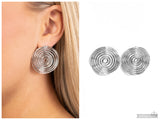 COIL Over - Silver Post Earring