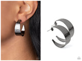 Lecture on Texture - Black Hoop Earring