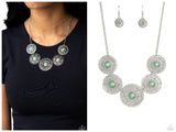 Chrysanthemum Craze - Green Necklace