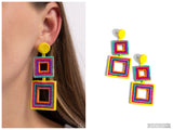 Seize the Squares - Multi Post Earring