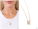 Leave Your Initials - Gold - K Initial Necklace