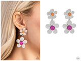 Fashionable Florals - Pink Earring