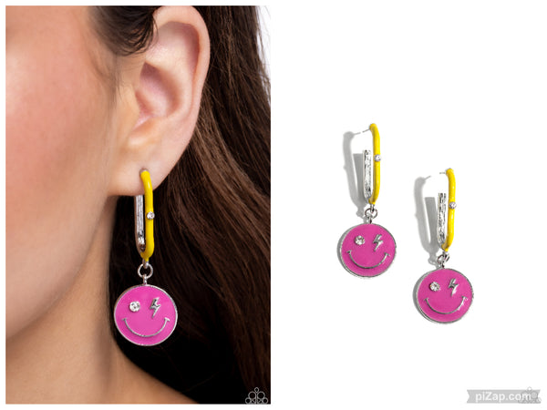 Personable Pizzazz - Pink Hoop Earring