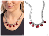 Alternating Audacity - Red Necklace