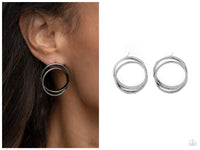 Always In The Loop - Black Post Earring