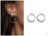 Always In The Loop - Black Post Earring
