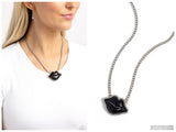 Lip Locked - Black Necklace