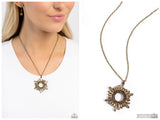 Enigmatic Edge - Brass Necklace